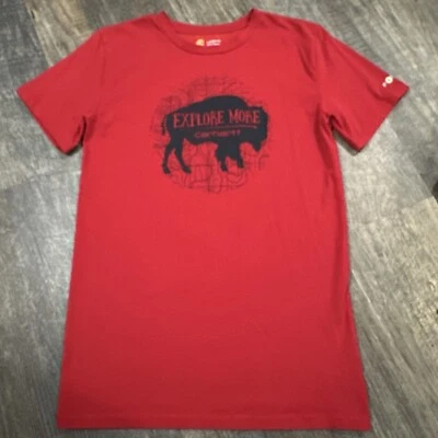 Camiseta Carhartt Gráfica Rojo Borgoña "Explore More" Buffalo Juvenil Grande Foto 1 de 4