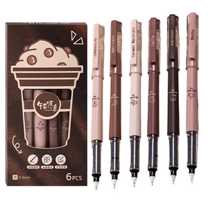 6x Fine Point Pen 14.5cm Funny Needle Tip Pens Set, Coffee Theme Liquid Pens - Foto 1 di 12