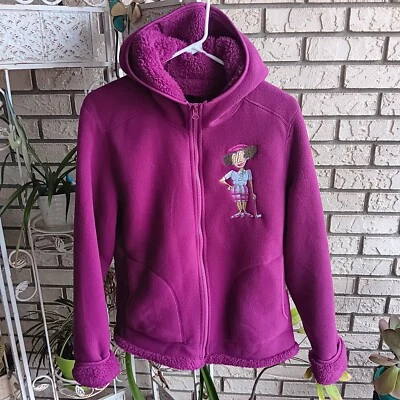 Faded Glory zip up  golf hoodie, deep pink/purple berry , size medium - Image 1 of 4