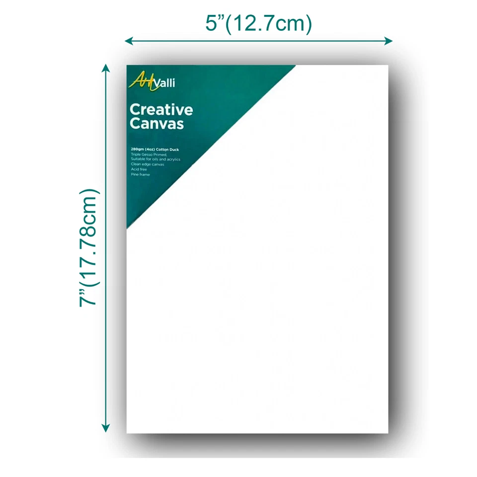 Artist Stretched Blank Canvas 5"X7" 12.7cm x 17.8cm Canvases Wholesale Bulk Art - image 1 of 1