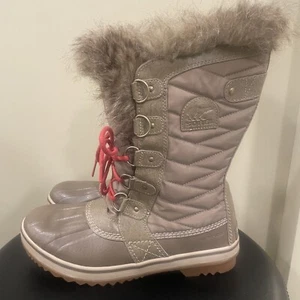 Sorel Womens Tofino II Boots 10 Tan Faux Fur Cuff Waterproof Winter Lace Up Shoe - Picture 1 of 9