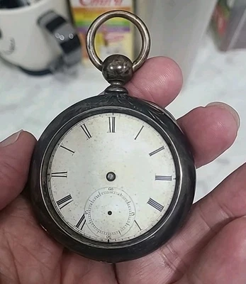 ATQ HOME WALTHAM 1867 POCKET WATCH 7J OPENFACE COIN SILVER DUEBER CASE REPAIR - Image 1 of 4