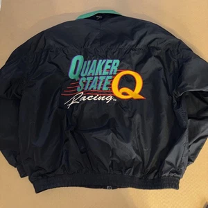 Vintage CROWN Quaker State Racing Windbreaker Jacket XXL Embroidered NASCAR USA - Picture 1 of 8