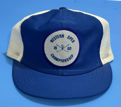 Gorra de torneo de golf REYNOLDS vintage 1980 Western Open respaldo de malla talla S-M EE. UU. Foto 1 de 4