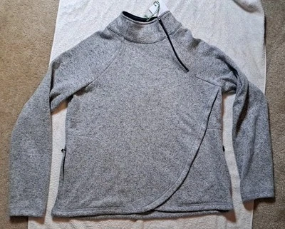 Jaqueta feminina Aventura Harlow com zíper no pescoço cinza urze média nova com etiquetas - Imagem 1 de 4