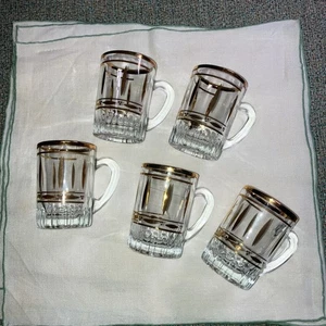 Türkische Goldrand Teegläser - 5er Set Kaffee Espresso Pasabahce EUC 3" - Bild 1 von 7