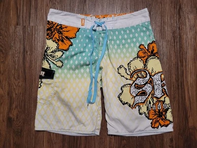 SKIN Industries Board Shorts Men’s Swim Trunks Y2K Size 34  - Image 1 of 4