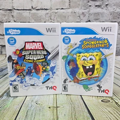 Wii uDraw Marvel Super Hero Squad: Combate em Quadrinhos/Bob Esponja Pacote Squigglepants - Imagem 1 de 4