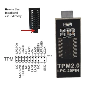TPM 2.0 Module LPC 20Pin Module Motherboard Compatible With TPM2.0 Remote Card - Afbeelding 1 van 12