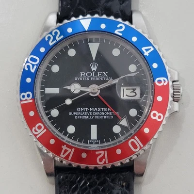Rolex Oyster GMT Master Ref 1675 Uomo 40mm Anni 70 Lunetta Pepsi Automatico RA658B - Immagine 1 di 4