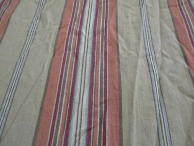 Garnet Hill Tan Orange Greens striped King duvet cover India - Image 1 of 4