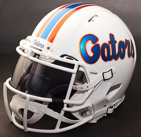 *CUSTOM* FLORIDA GATORS NCAA Riddell SPEED Full Size Replica Football Helmet Cover