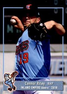 2018 Inland Empire 66ers Grandstand #25 Connor Riley Aurora Illinois IL Card