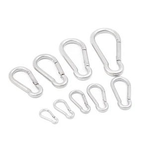 M3-M12 Stainless Steel Carabiner Snap Spring Hook A4 316 Clip Marine Grade Rope - Picture 1 of 6