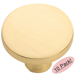 *10 Pack* Cosmas Cabinet Hardware Brushed Gold Modern Round Knob #8104BG - Picture 1 of 1