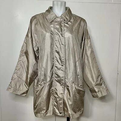 Винтажный 80-х Haband желтовато-коричневый ветровка куртка длиной - Изображение 1 из 4