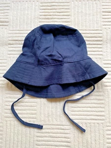 H&M Baby Boy Navy Blue Sun Hat with Chin Strap - Size US 2-3 years EUR 98 - Picture 1 of 7