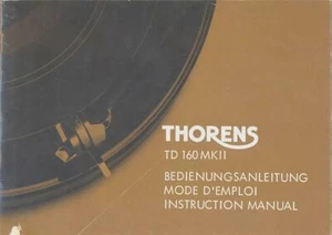 Operating Instructions For Thorens TD 160 MK2 - Picture 1 of 1