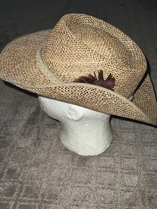 Vintage Luton Australia Straw Hat Made In Australia Leather Band 59cm US 7/38 - Picture 1 of 9