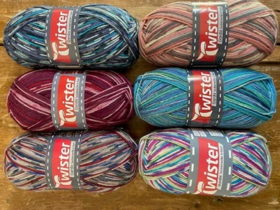 6 x 150gr. Sockenwolle 6-fädig ❤NEU❤ Twister Garda 6-fach ❤  Wollpaket 523 - Bild 1 von 4