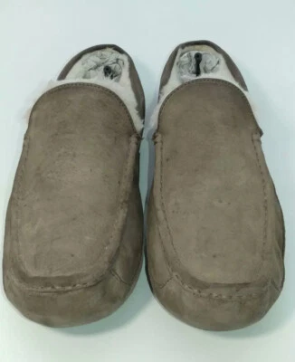 UGG Australia Ascot Moccasin Slippers Men's US Size12 Leather Shearling colorTan - Image 1 of 4