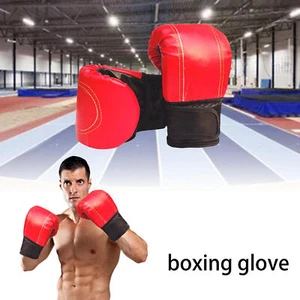 PU Leather Boxing Gloves For Adults MMA Sparring Punch Bag Training Gloves Red - Imagen 1 de 9