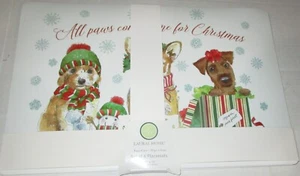 CHRISTMAS VINYL PLACEMAT'S~12" x 18"~Set of 6~ALL PAWS COME HOME FOR CHRISTMAS - Picture 1 of 1