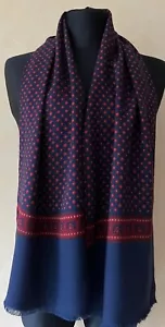 Vintage thin summer men's scarf opera 2 ply navy blue 47"x9" - Picture 1 of 8