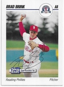 BRAD BRINK Autographed Signed 1992 Minor League card #227 Philadelphia Phillies