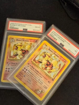 2000 POKEMON GYM CHALLENGE HOLO #1 BLAINE'S ARCANINE PSA 8 & PSA 7 - Image 1 of 4