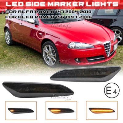 Par de luces indicadoras laterales LED dinámicas repetidoras para Fiat Alfa Romeo 156 147 Foto 1 de 4