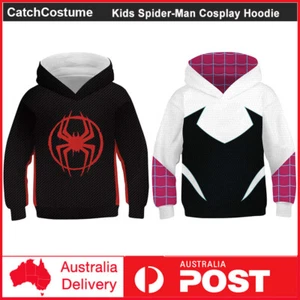 Kids Spider-Man Across the Spider-Verse Miles Morales Gwen Stacy Cosplay Hoodie - Picture 1 of 9