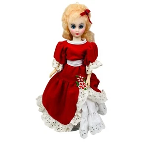 Muñeca rubia vintage años 60 con vestido rojo muñeca espeluznante de casa embrujada real - Imagen 1 de 7