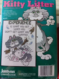 Neu Janlynn Katzenstreu 5x7" "Experience"......Kreuzstich-Set + Rahmen /XX2 - Bild 1 von 4