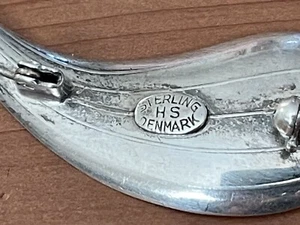 Vintage 1960s Herman Siersbøl Denmark Modernist Abstract 925 Sterling Pin Brooch - Picture 1 of 10