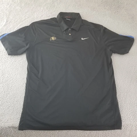 Colorado Buffaloes CU Buffs Nike Polo Shirt Mens Large Black Tiger Woods Golf Cover