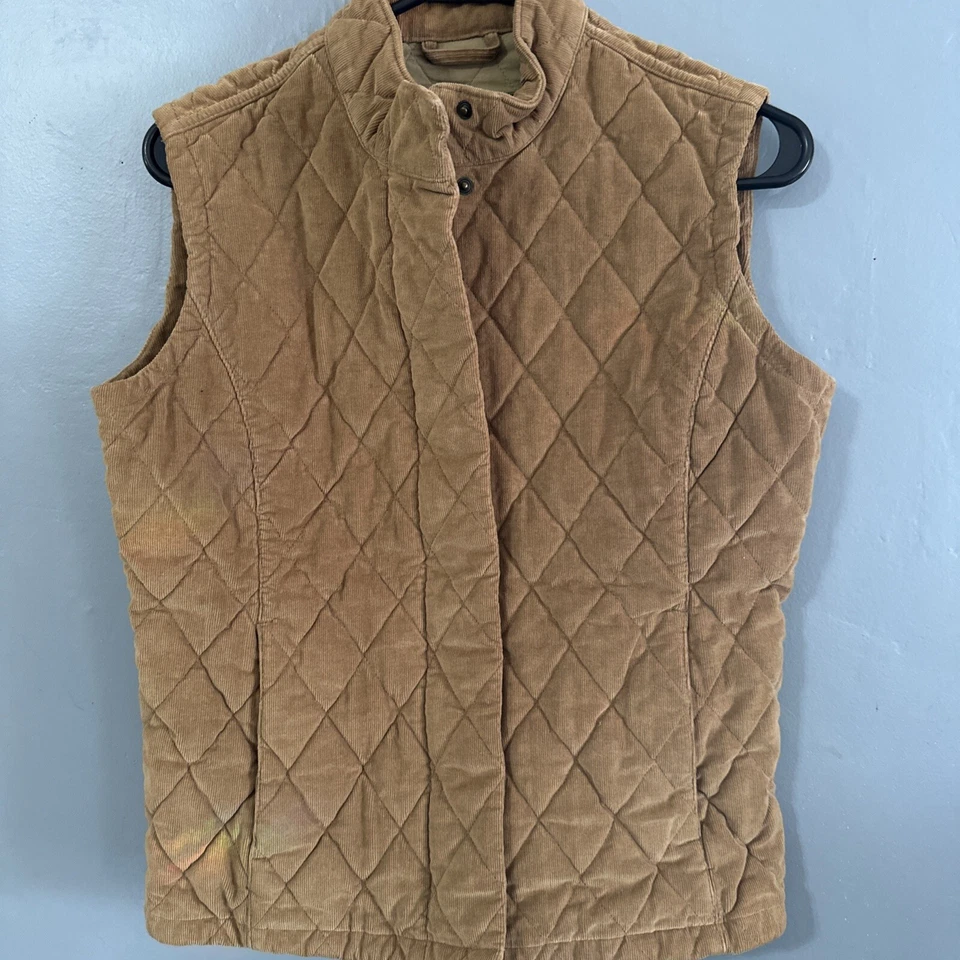 Chaleco de Invierno Acolchado Puffer Pana Marrón Por Eddie Bauer Mujer’s Pequeño Foto 1 de 3