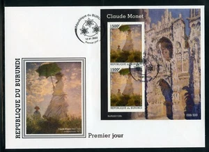 BURUNDI 2022 CLAUDE MONET THE PROMENADE SOUVENIR SHEET FDC - Picture 1 of 1