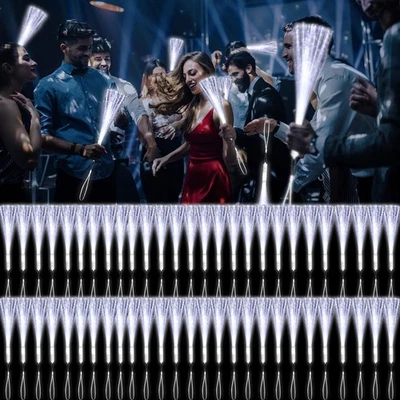 72 PCS White Fiber Optic Wands Glow Fiber Wands Bulk LED Light Up Wands with 3 F - Image 1 of 4