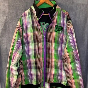 VTG Coogi Plaid Men's 3XL Reversible Jacket Big Australian History Patchwork - Picture 1 of 19