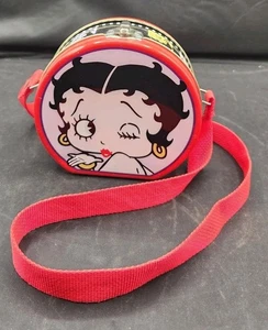 Vintage Style Movies Betty Boop Metalldose Handtasche mit rotem Riemen Brotdose leer - Bild 1 von 6