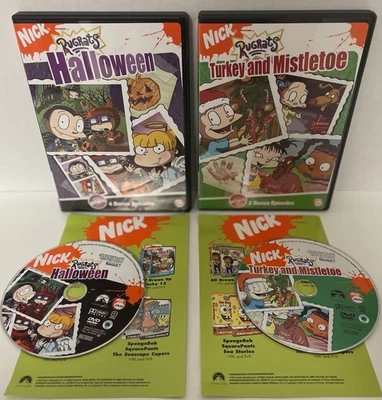 Rugrats Nickelodeon 2 DVD Holiday Set Halloween + Turkey and Mistletoe DVDs Foto 1 de 4