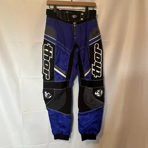 Thor Racing Motorcross Mototcycle Moto Riding Pants Mens Size 30 Blue Black - Picture 1 of 7
