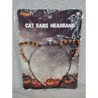 Spirit Halloween Orange Rhinestone Cat Ears Headband Costume Accessory - Image 1 of 2