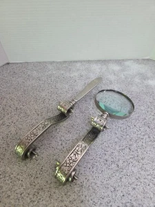 John Richard Numbered Metal Letter Opener And Magnifying Glass Set - Designer - Picture 1 of 9