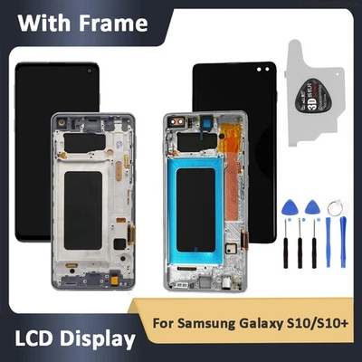 LCD Display For Samsung Galaxy S10 S10+ Touch Screen Digitizer + Frame Replace - Bild 1 von 4