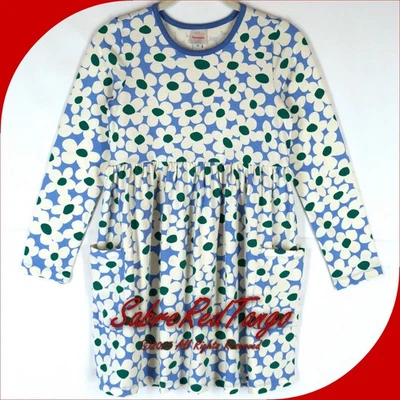 MINI VESTIDO DE BOLSO AZUL MARGARIDA MANGA LONGA HANNA DIFFERENTSON NOVO COM ETIQUETAS 140 10 - Imagem 1 de 4