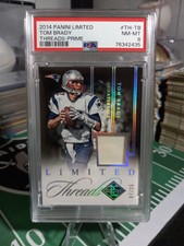 2014 Panini Limited #THTB Tim Brady Threads Prime /25 PSA 8