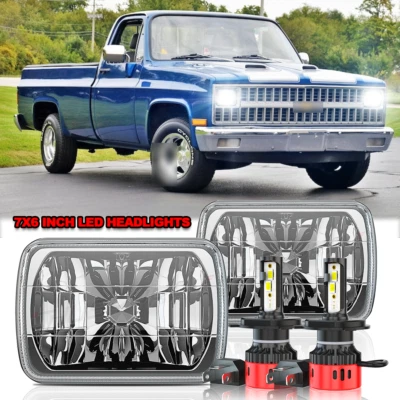 Fit Chevrolet C10 C20 C30 1981-86 7x6" LED Headlight Hi/Lo Sealed Beam - Image 1 of 4