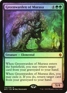 Magic The Gathering MTG GREENWARDEN OF MURASA LÁMINA Batalla por Zendikar Casi Nuevo - Imagen 1 de 1